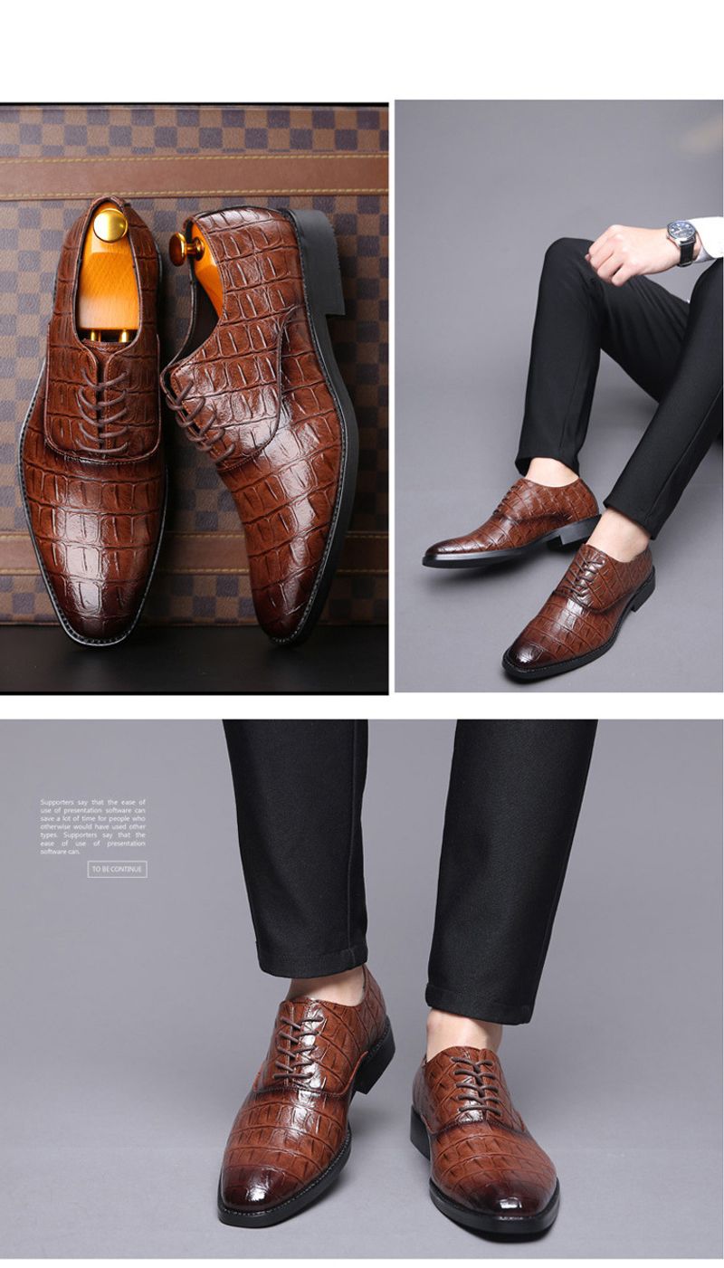 Ανδρικά επαγγελματικά casual φόρεμα Oxfords επίσημα παπούτσια με κορδόνια για γραφείο, πάρτι και καθημερινά ρούχα_voghion.com