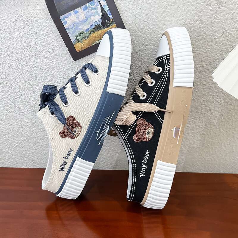 Scarpe da bambino in tela Bear 2023 Scarpe da tavola casual con fondo piatto Marea coreana con cento_voghion.com