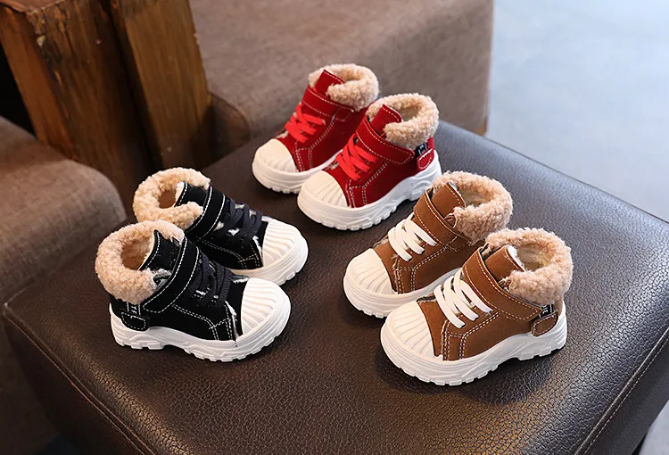 Botas cálidas de invierno para niños, nuevas, gruesas, de algodón, impermeables, cortas, Happysteps, para bebés y niñas, talla EE. UU._voghion.com