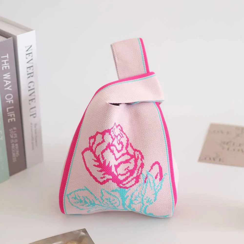 Gebreide handtas voor dames retro stijl grote capaciteit opvouwbaar_voghion.com