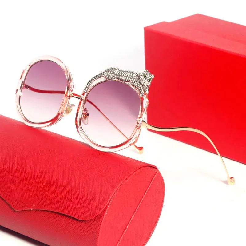 sunglasses for women round sun animal diamond fashion carti durable multi color lens metal mirror leg Shield Sungod_voghion.com