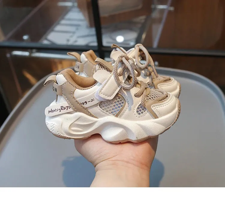 Childrens mesh breathable short chubby TPR running for boys and girls childrens casual sports shoes white tennis 3 4 5 6_voghion.com
