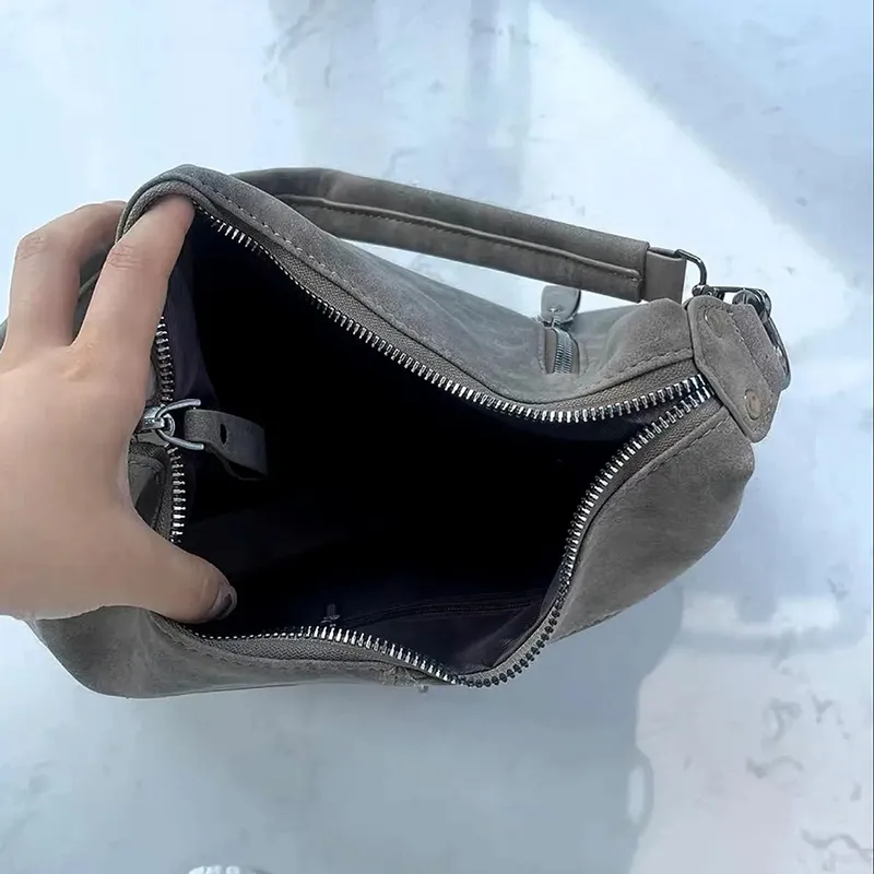Borsa a tracolla singola da donna con tracolla obliqua di design Borse di grande capacità Hobo retrò in pelle PU opaca_voghion.com