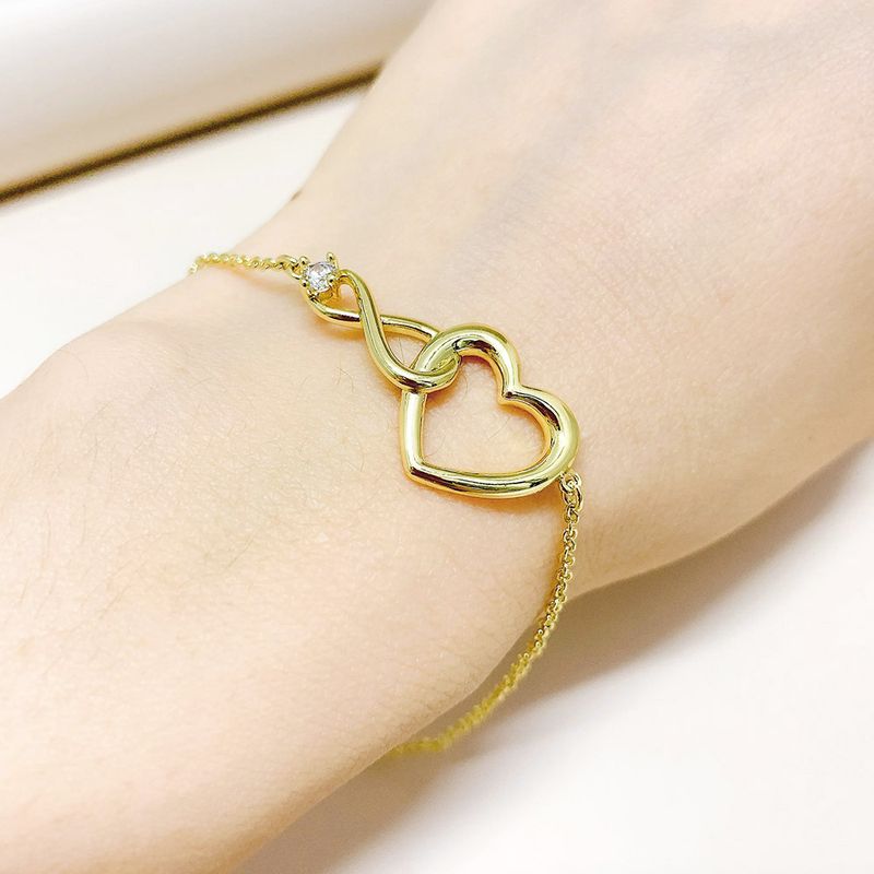 Bracciale unisex a forma di amore infinito per donna, con zircone singolo, semplice e versatile, gioiello da mano._voghion.com