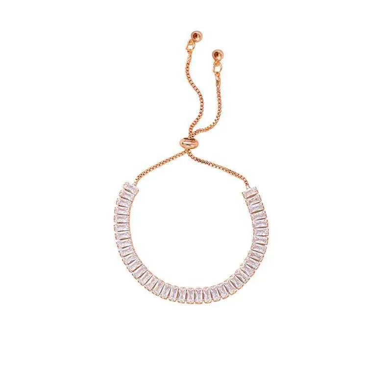 Adjustable Zircon Bangle Bracelet Gold Plated Stainless Steel_voghion.com