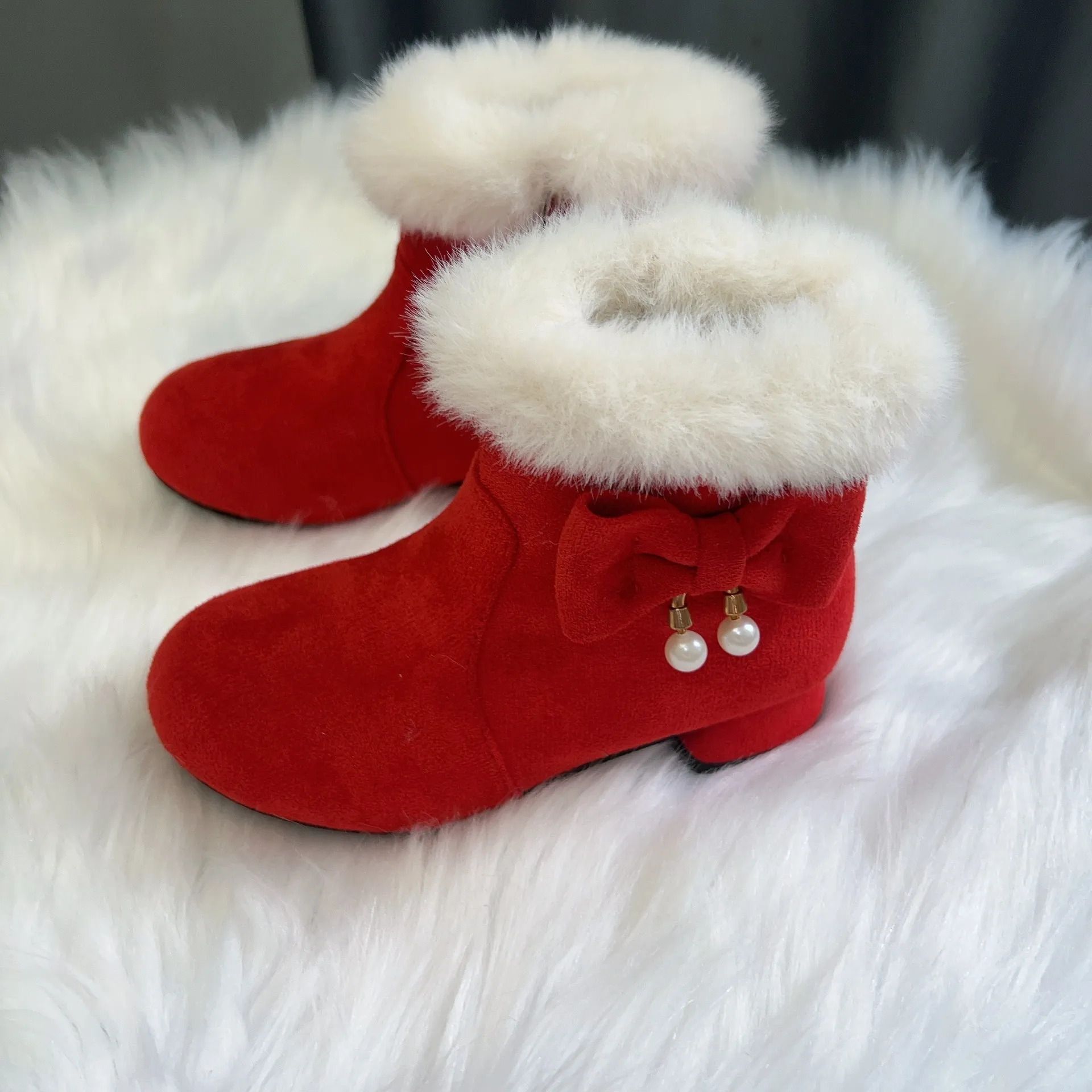 Winter Children Kids Keep Warm Christmas Princess Cotton Shoes Littlesprouts For Girls Plus Veet Plush Snow Boots winter_voghion.com