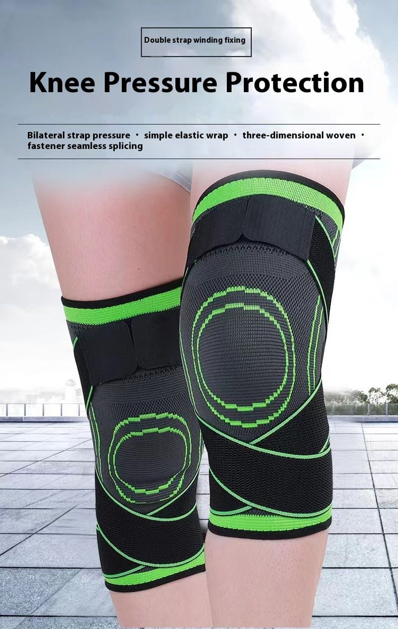 Knitted tie sports with black wrapping pressure for cycg, basketball, fiess, running, and women's knee pads_voghion.com