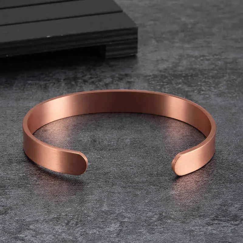Pure Copper Magnetic Cuff Bracelet For Men Arthritis Therapy_voghion.com