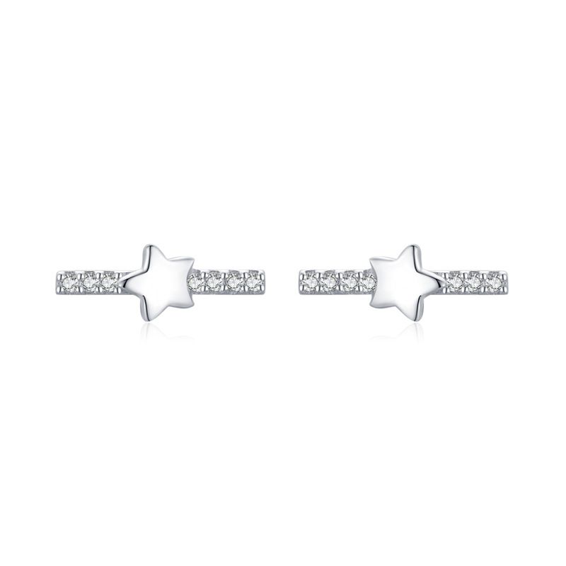 Boucles d'oreilles clous en argent et zirconium pour mariage_voghion.com