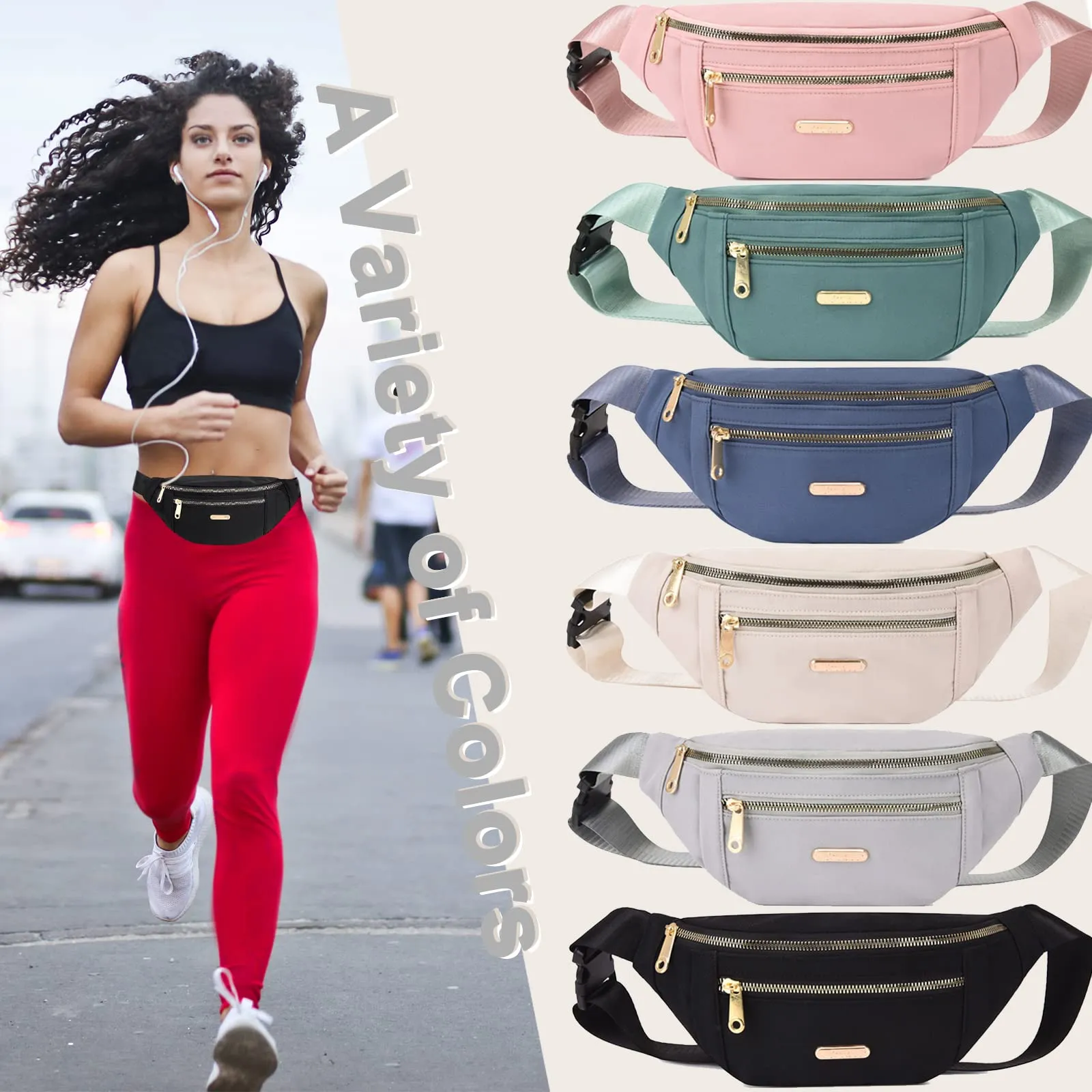 Fanny Women Men Belt Fashion Waist Packs Lightweight Crossbody Bags Bum Bag For Running Hiking Travel Workout_voghion.com