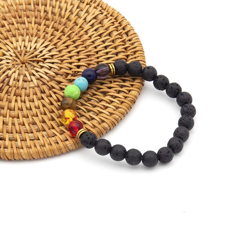 Colorful Volcanic European And American Cross Border New Hand Beaded Men's Natural Tiger Eye Stone Bracelet_voghion.com