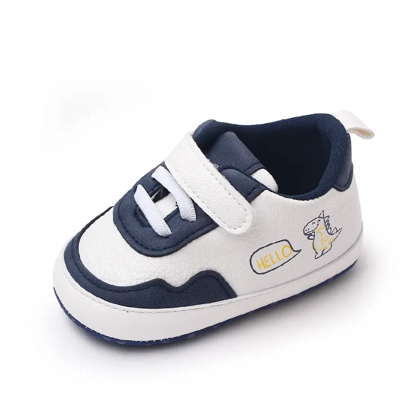 Baskets de sport pour nouveau-nés garçons et filles, imprimé lettres de dessin animé, premiers pas pour bébés, pieds mignons, antidérapants, pré-marcheurs_voghion.com