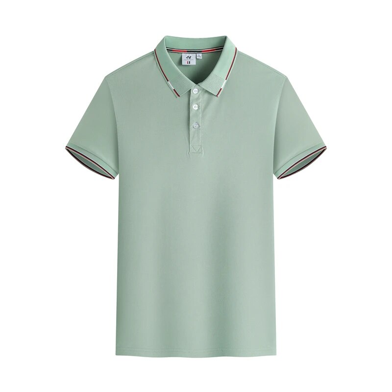 Men's Business Casual Polo Short Sleeve T-shirt Summer Comfortable And Breathable Solid Cotton Top_voghion.com