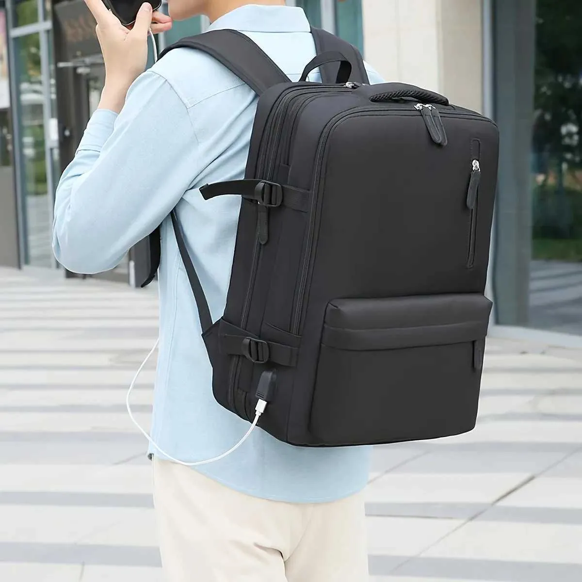 Sac à dos extensible de grande capacité pour homme, sacoche pour voyage d'affaires, école, collège, ordinateur portable, ba241031_voghion.com