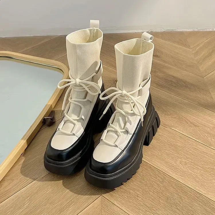 Women's Mesh Ankle Boots Comfortable Thick Sole Fashion Snow Shoes_voghion.com