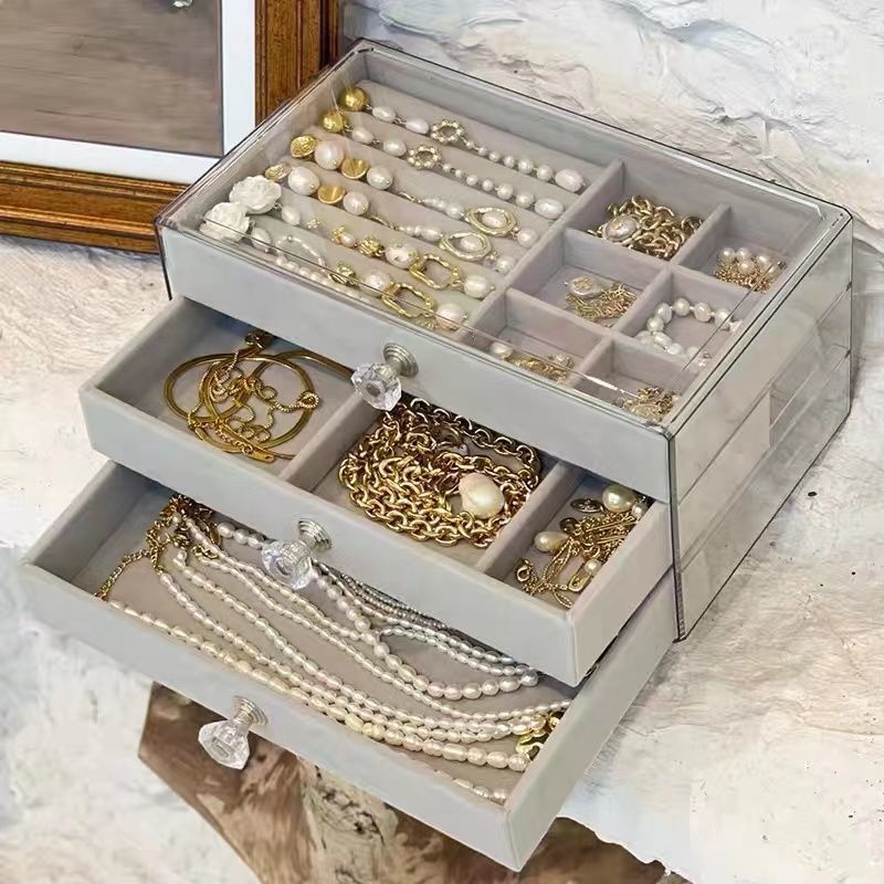 Jewelry Box Oversized Jewelry Storage Box Exquisite Transparent Acrylic Earrings Earrings Jewelry Necklace Pack