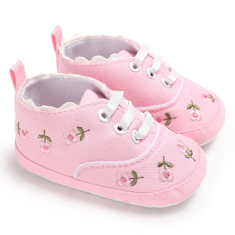 Mic copil mic copil fete brodate cu talpă moale pătuț prințesă primii pași Cutefeet pantofi de pânză cauzali_voghion.com