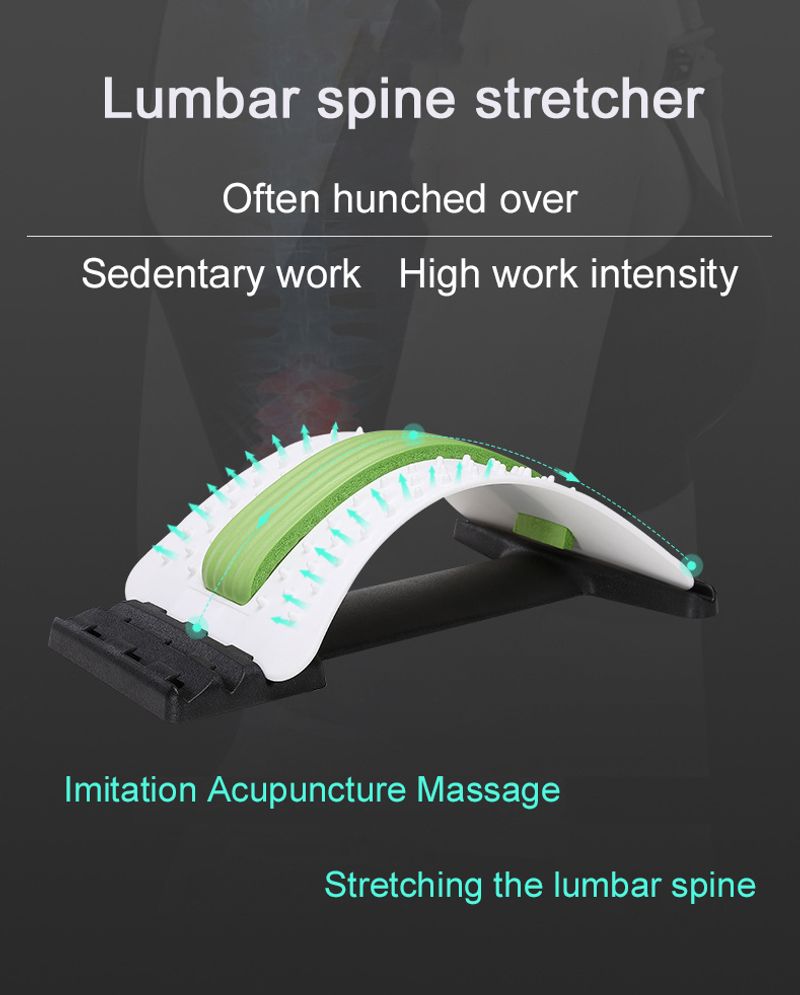 Massager Lumbar Support Spinal Board Back Stretcher Lower and Upper Muscle Pain Relief for Herniated Disc_voghion.com