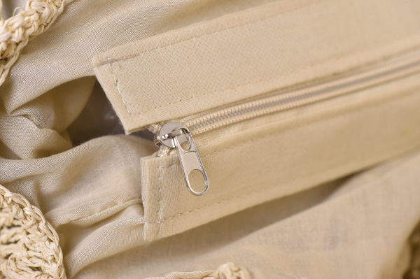 Semplice borsa di paglia a spalla singola rotonda cava, borsa da spiaggia con fiori intrecciati a mano, borsa da spiaggia_voghion.com