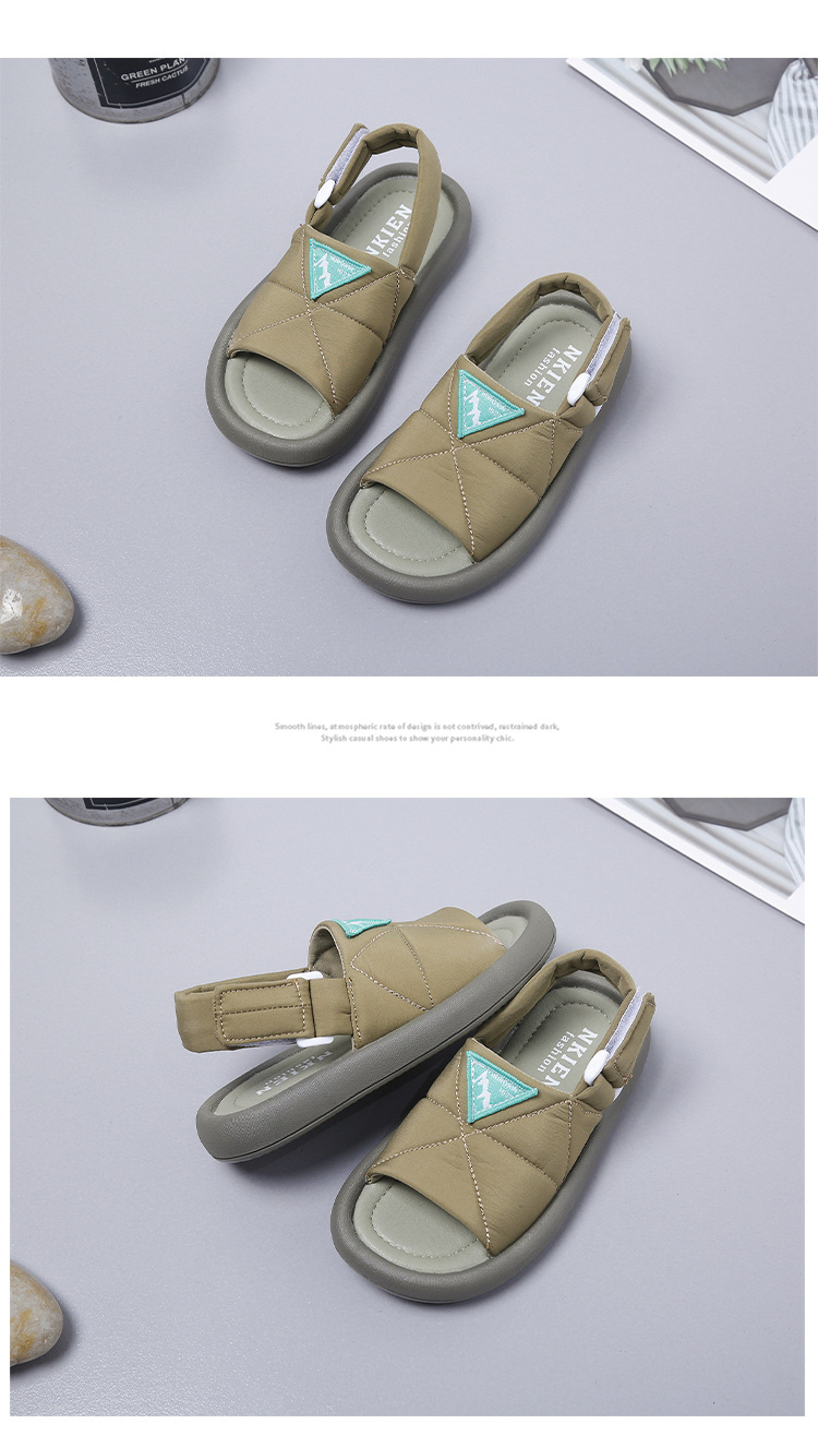 Sandali da ragazzo 2023 scarpe da spiaggia a punta aperta con suola morbida per bambini della scuola primaria di moda coreana delle nuove ragazze estive_voghion.com