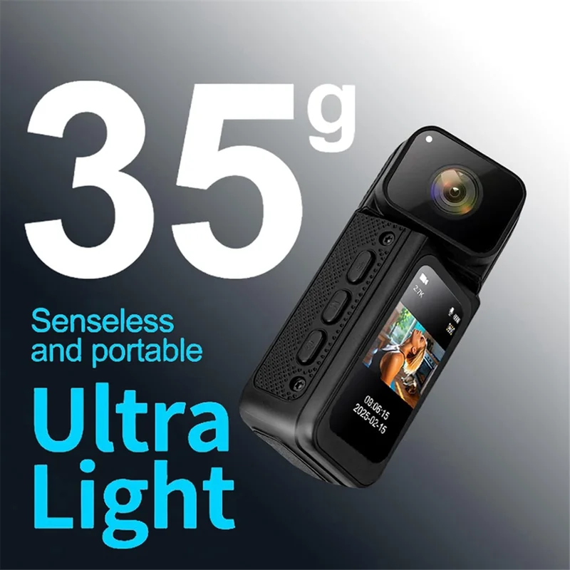 Ultra HD 2.7K minicamera 1,47-inch HD-scherm Draagbare kleine digitale videorecorder Draadloze wifi-actiecamera voor dagelijkse opnames van fietsen en huisdieren_voghion.com