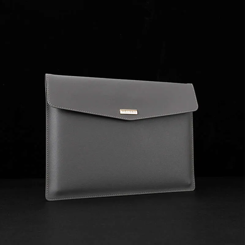 Porte-documents en cuir de grande capacité, porte-documents d'affaires, porte-documents à bouton magnétique, étuis étanches pour ordinateur portable, bureau_voghion.com