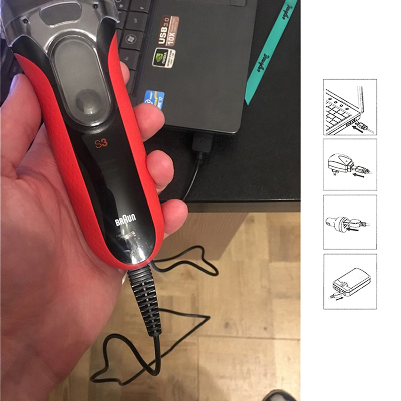 Universal USB Charger for Braun Shaver Series 1 2 3 4 5 6 7 9 C Z Charging Cable Output 5V 1A AC Power Adapter Wall Plug Cord_voghion.com