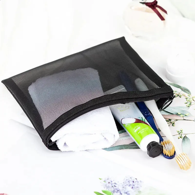 1 trousse de toilette noire pour femme, trousse de toilette transparente, trousse de maquillage, pochette de lavage, petite et grande taille_voghion.com