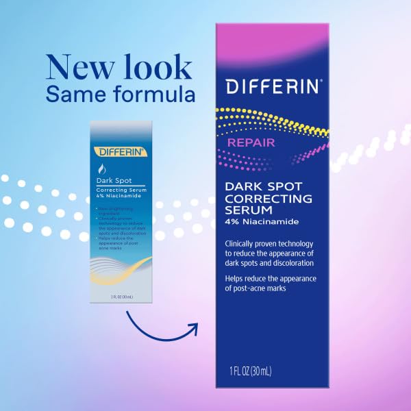 Nuovo siero viso Differin Dark Spot Correcting, cura delicata della pelle per pelli sensibili inclini all'acne_voghion.com