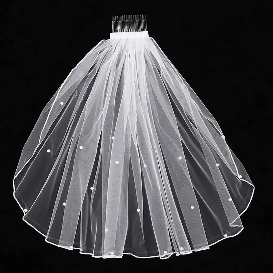 Veli da sposa in cristallo con 1 strato, corti, in morbida maglia con pettine, accessori per capelli da sposa per donne e ragazze_voghion.com