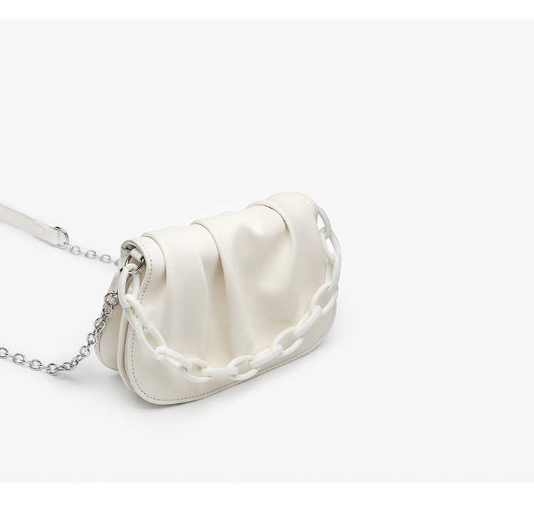 Bag cloud ins niche crossbody small chain versatile pearl handheld women's 2024 new white underarm bag_voghion.com