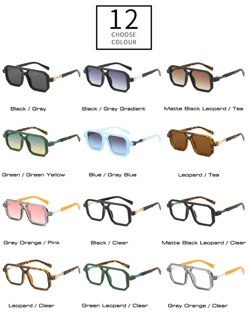Sunglasses Square Gradient Uv400 Women And Men Retro Polygon Shades_voghion.com