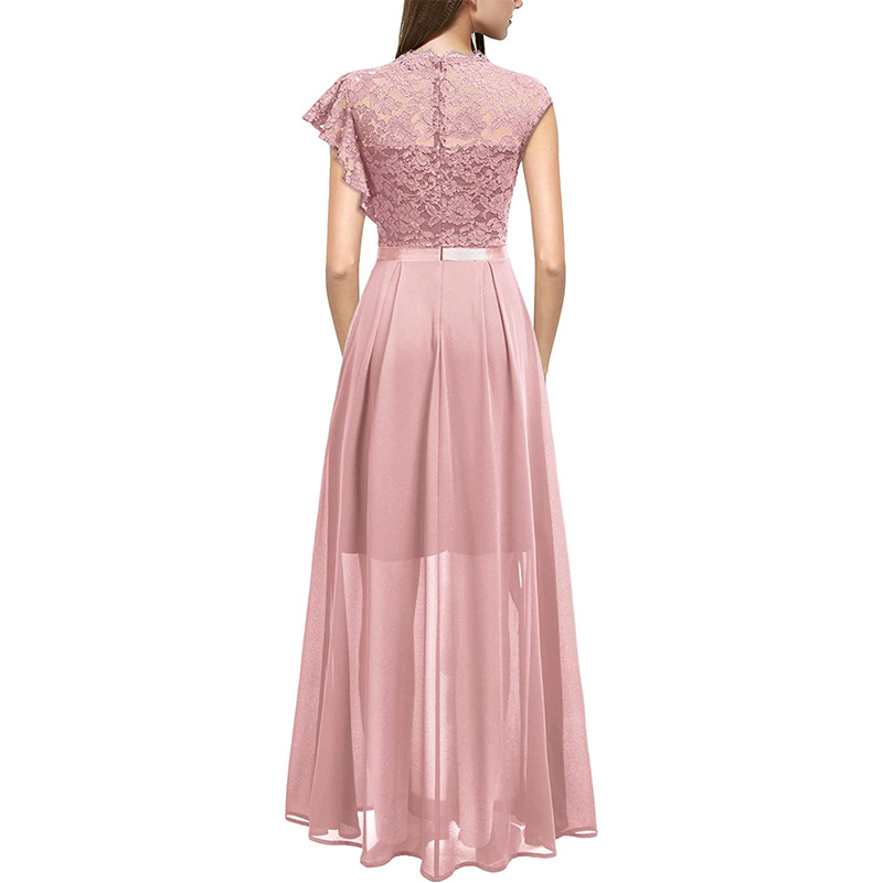 Europäischer und amerikanischer heißer Stil, Abendkleid, Spitzenstil, hoher Taille, langer Rock_voghion.com