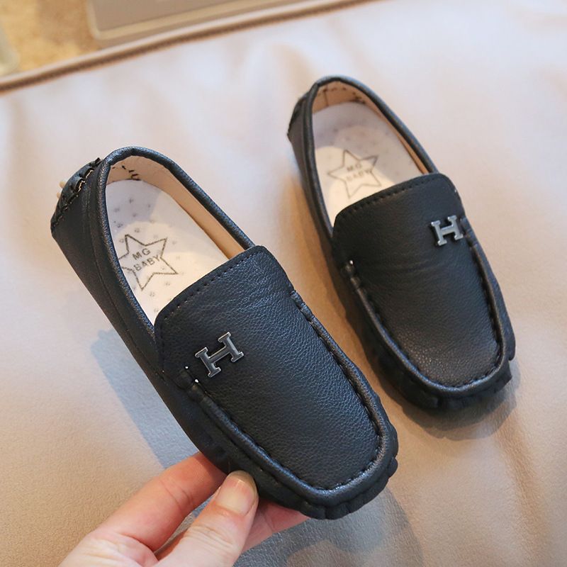 Mocasini sport pentru copii, stil britanic, din piele, 2024, primăvară și toamnă, cu vârf mediu și talpă moale, stil britanic_voghion.com
