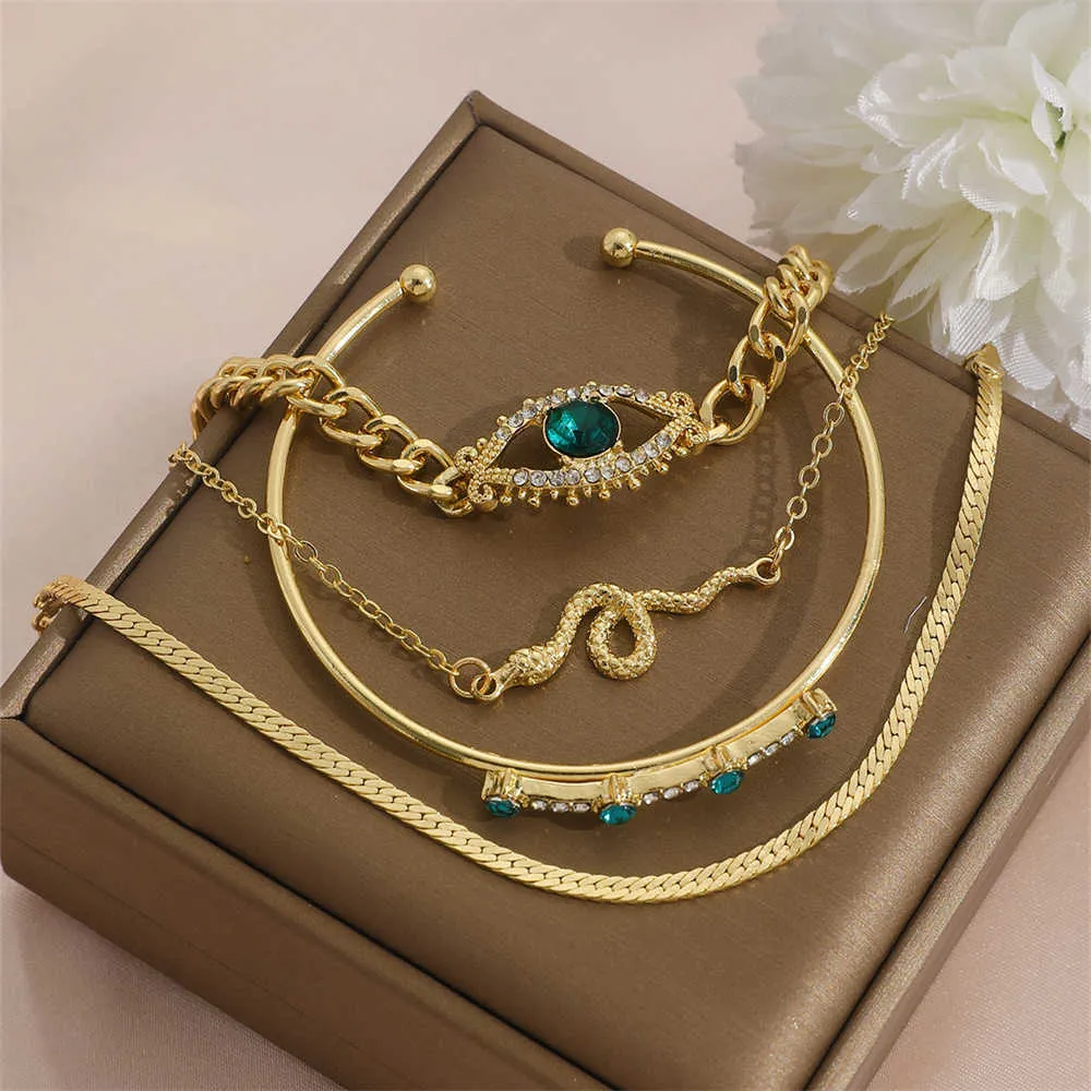 Sindlan 4PCS Set Bracelet For Women High Quality Diamond Zircon Jewelry Sets_voghion.com