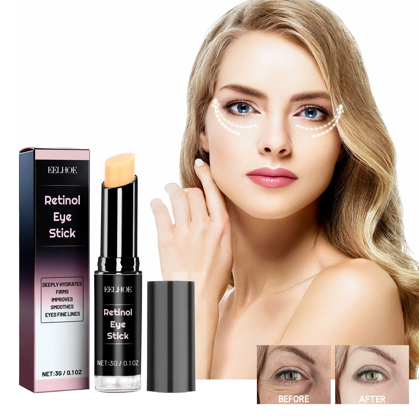 EELHOE Stick de Retinol Formulă delicată Cremă hidratantă pentru piele, hrănitoare și catifelată pentru ochi_voghion.com