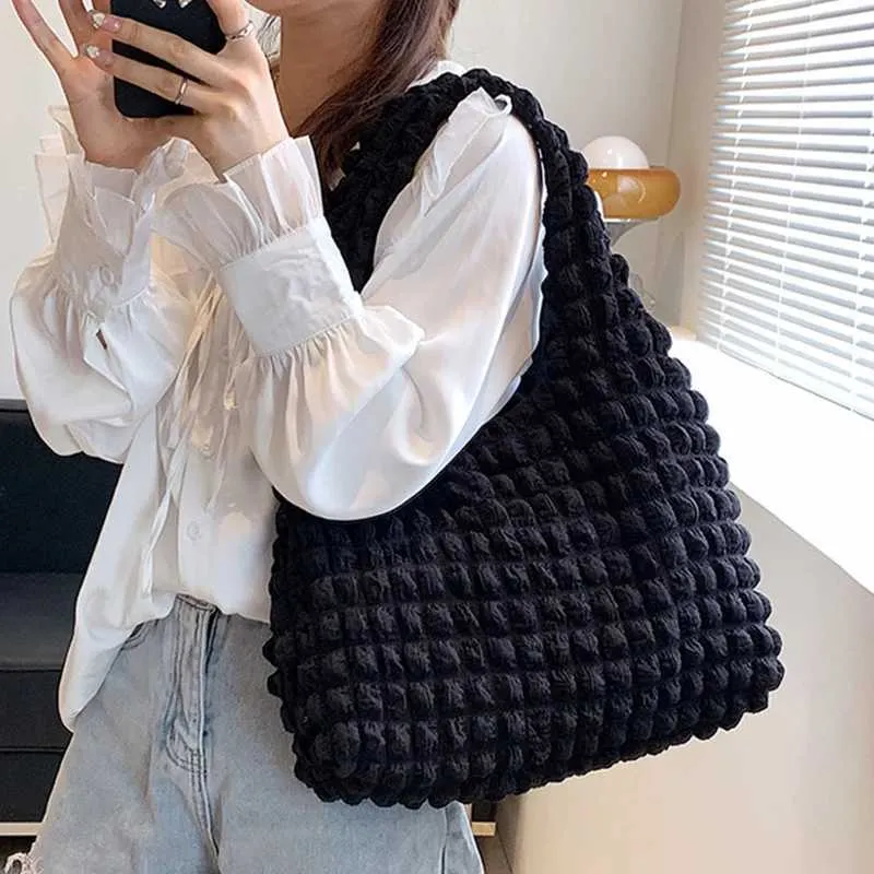 Ydlns Été Plissé Nuage Femelle Bonbon Couleur Grande Capacité Sac À Bandoulière Sacs À Main Shopping Filles Pochette Fourre-Tout_voghion.com