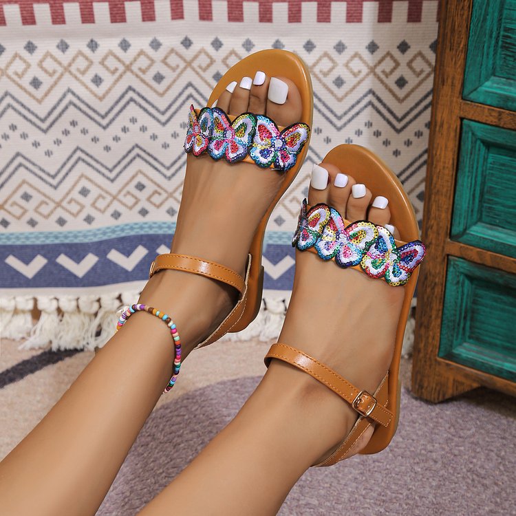 sandali da donna stile vacanza leggeri farfalla grandi dimensioni scarpe da spiaggia_voghion.com