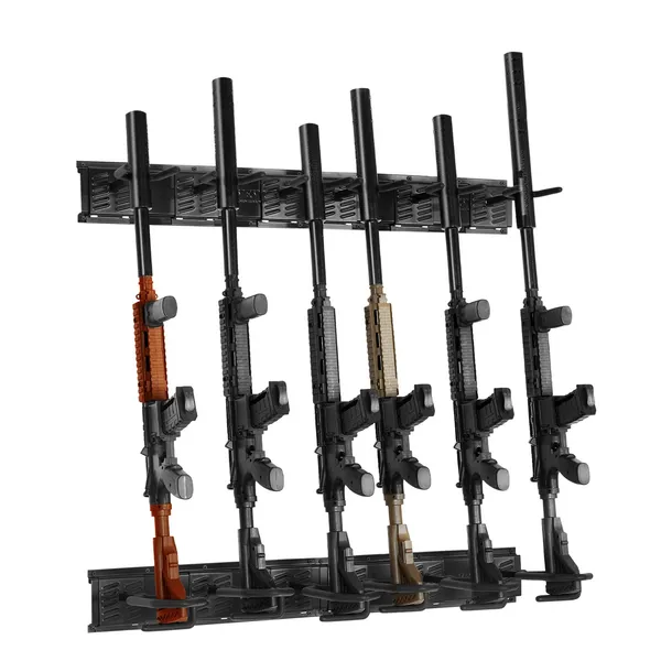 VEVOR Gun Rack, Indoor Gun Rack Wall Mount, 6-Slot Vertical Rifle Shotgun Gun Rack, 180 Lb Heavy Duty Metal Wall Gun Rack Display Stand With Soft Pa_voghion.com