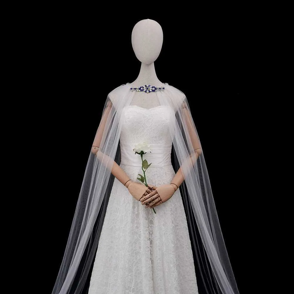 Gioielli per capelli Donna VG28 Mantello elegante Mantello Velo Semplice Bolero da sposa Morbido scialle in tulle Abito da sposa Accessori per_voghion.com