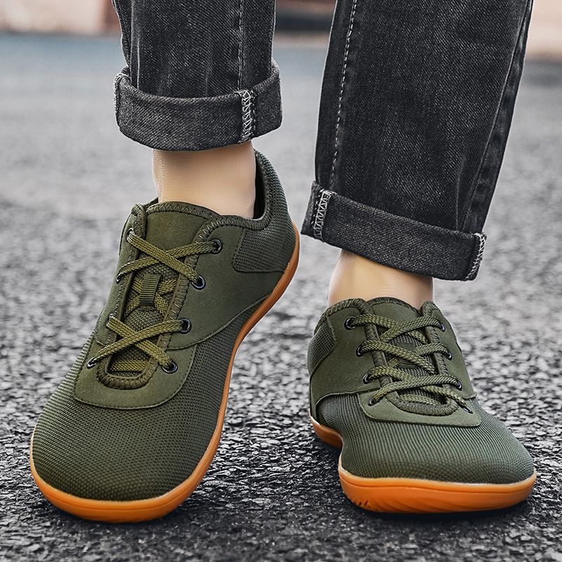 Barfotsneakers for voksne, crosstrainer, tåboks, brede, minimalistiske herresko med null droppsåle, avslappet strikkesko, stor størrelse_voghion.com