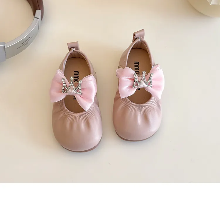 Girls Flats 2025 Fashion Infant Bow Little Kids Soft Sole Pleated Casual Shoes Cutefeet for Toddler Party Wedding Sizes_desvips.com