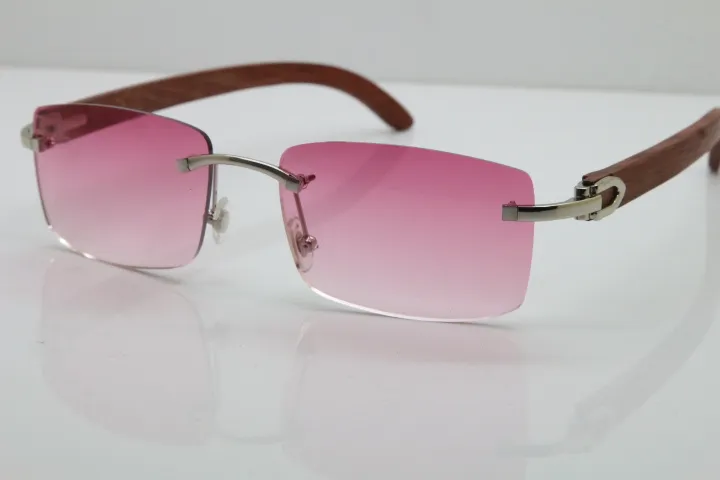 Rimless Wood Frame Men Sunglasses For Driving And Outdoors_voghion.com
