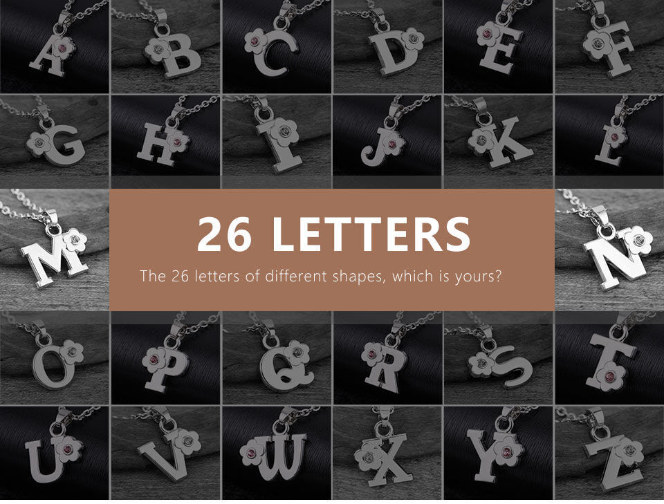 My Shape Collana con iniziali e nome per bambine, in lega di cristallo, con ciondolo a forma di fiore con alfabeto dalla A alla Z, gioielli per bambini_voghion.com