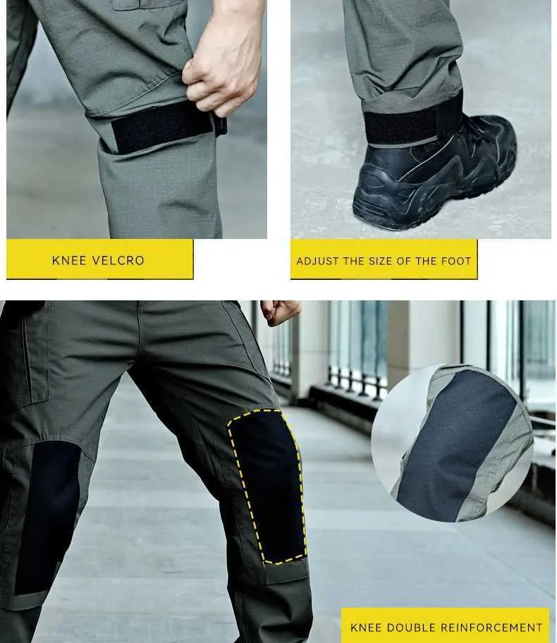 Militär Taktesch Cargo Männer Arméi Trainingshosen Multi-Täsch Verschleißbeständeg Waasserdicht Hosen Männer Wanderhosen Casual Hosen_voghion.com