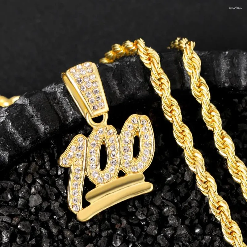 Hängsmycken Halsband Hiphop 100 Poängs Repkedja För Iced Out Strass Smycken Män Kvinnor Daglig Dekoration_voghion.com