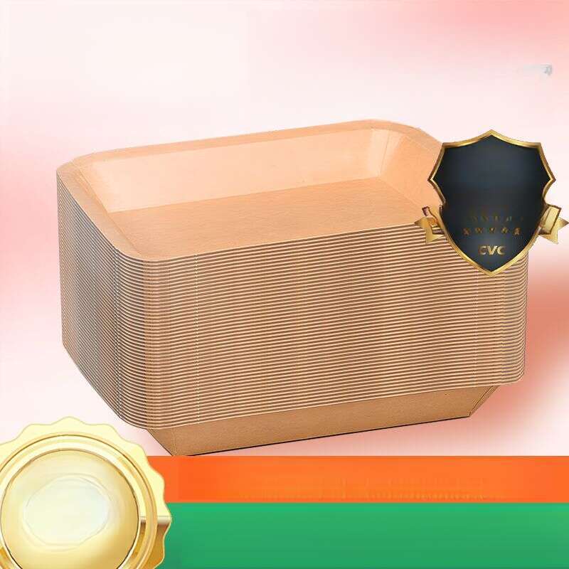 Tăvi de hârtie kraft rezistente la ulei de unică folosință, farfurii de picnic, frigărui pentru grătar, cartofi prăjiți, tăvi pentru gustări_voghion.com