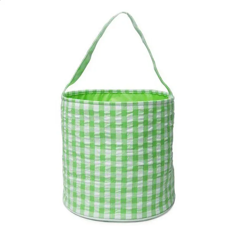 Personalized Baskets Custom Embroidered Name Basket Seersucker Monogram Easter Tote Candy Bag 240822_voghion.com
