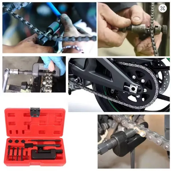 Kit dérive-chaîne et riveteuse pour moto avec mallette de rangement_voghion.com