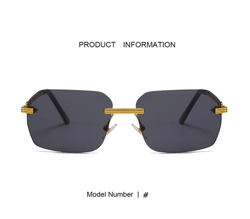 Cartr classique femme lunettes de soleil montures de lunettes de myopie sans monture lentille dégradé nuances de thé profond affaires essentielles_voghion.com